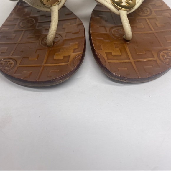 Tory Burch White Leather Thong Sandals - Picture 2 of 3